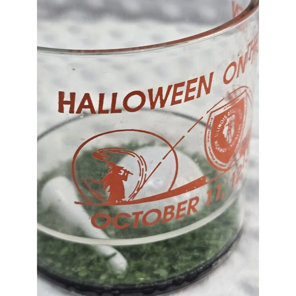 Halloween On The Green Golf Cup Acrylic Golfing Advertising 1990 Tee Ball Grass